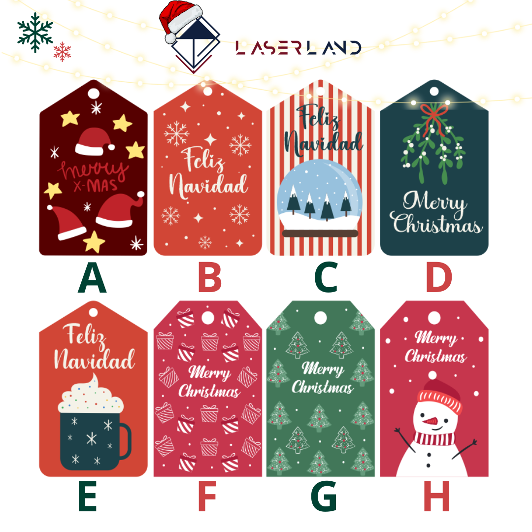 Tags navideños en papelería