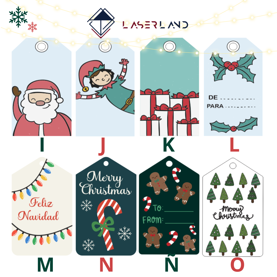 Tags navideños en papelería