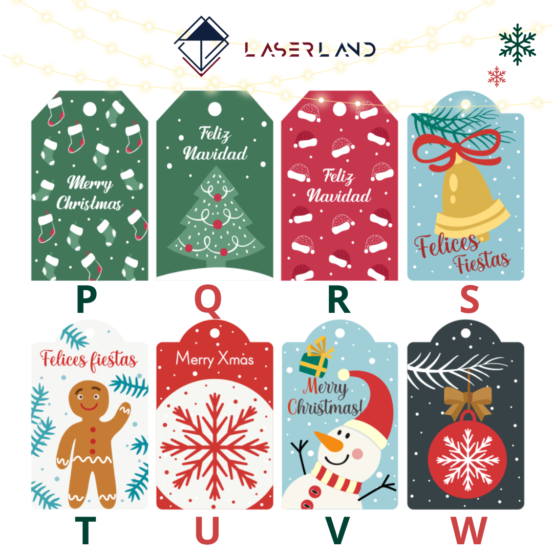 Tags navideños en papelería