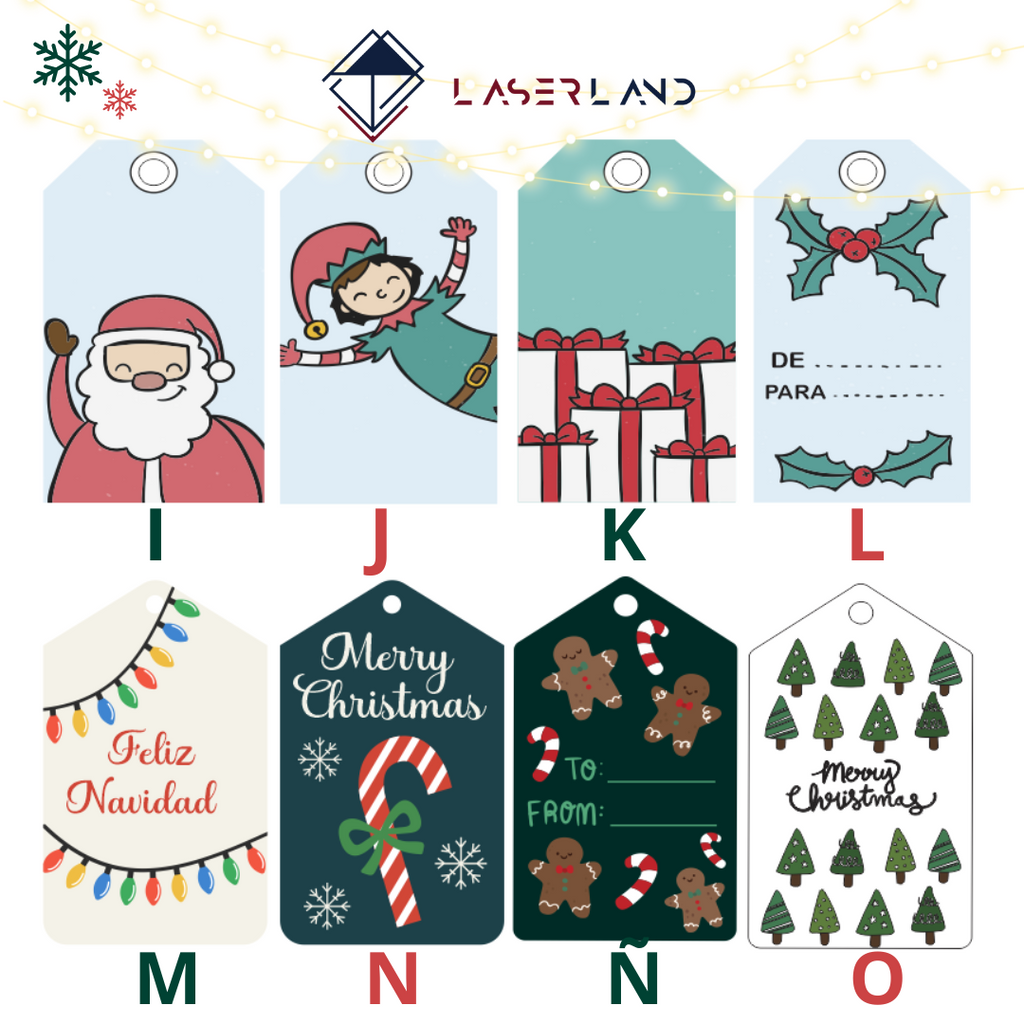 Tags navideños en papelería
