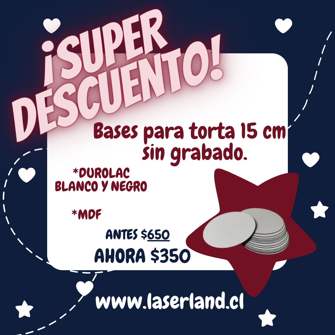 Bases para torta 15cm PACK 10 UND