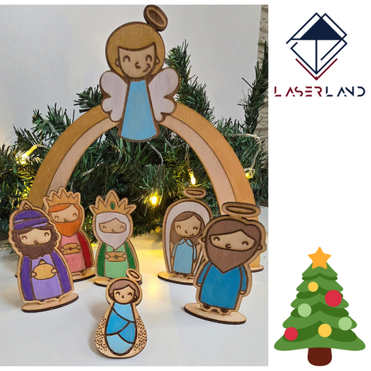 Nacimiento niño Jesús animado.
